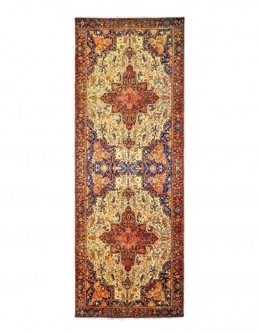 Canvello Heriz Design Velvet Table Cloth - 1'7'' X 4'6''-0