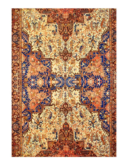 Canvello Heriz Design Velvet Table Cloth - 1'7'' X 4'6''-1