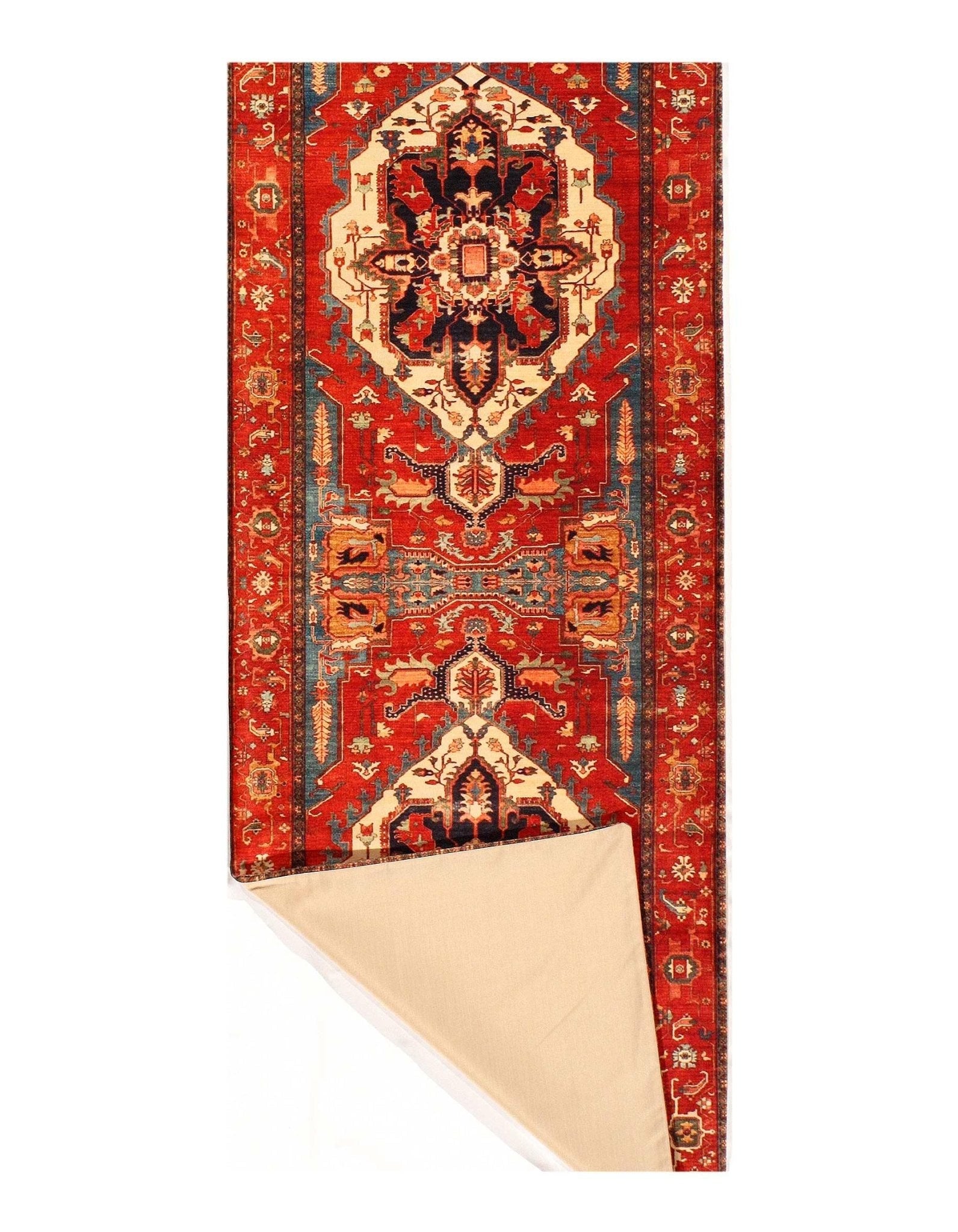 Canvello Heriz Design Velvet Table Cloth - 1'7'' X 4'7''-1