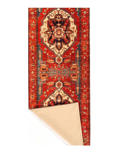 Canvello Heriz Design Velvet Table Cloth - 1'7'' X 4'7''-1