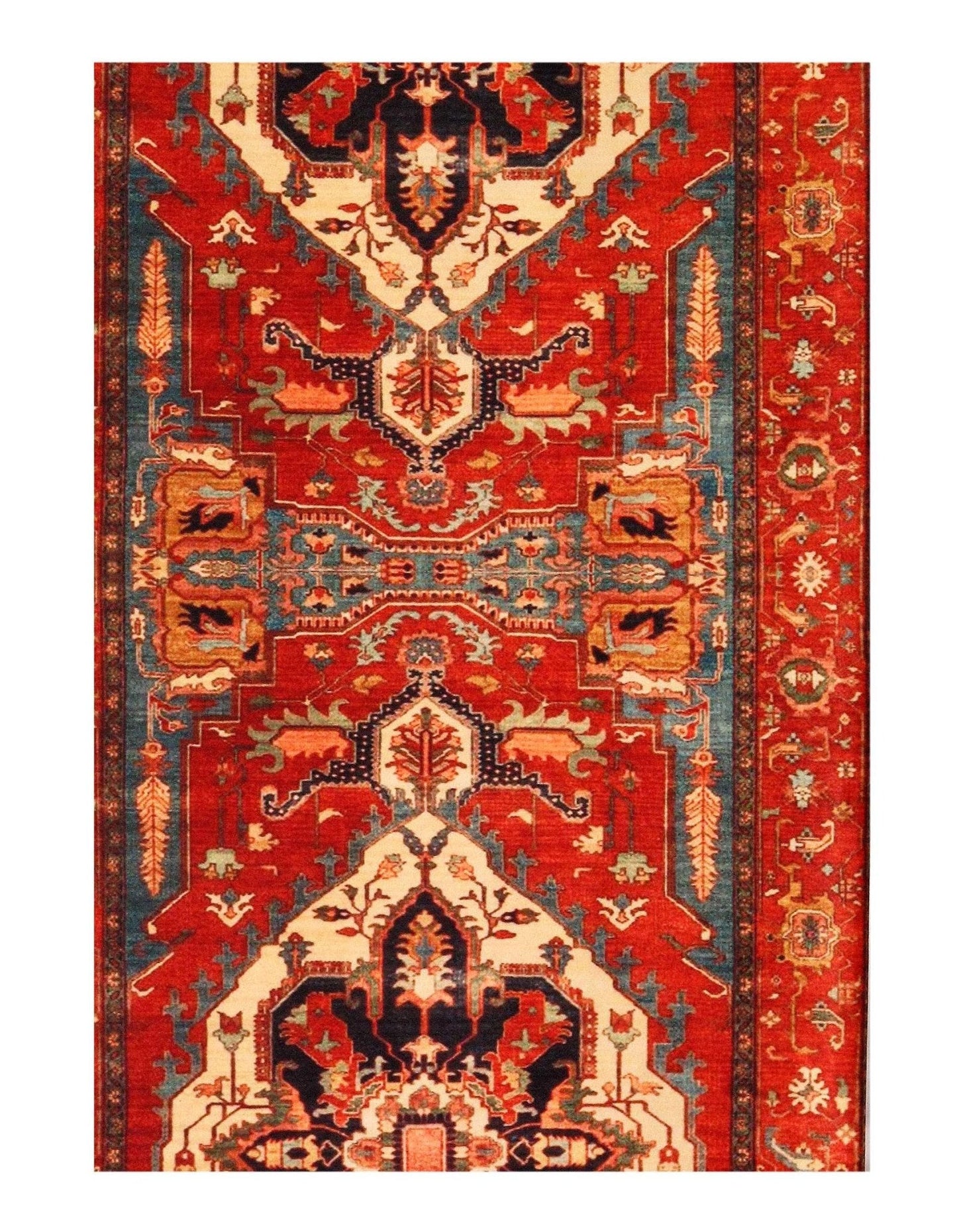 Canvello Heriz Design Velvet Table Cloth - 1'7'' X 4'7''-2