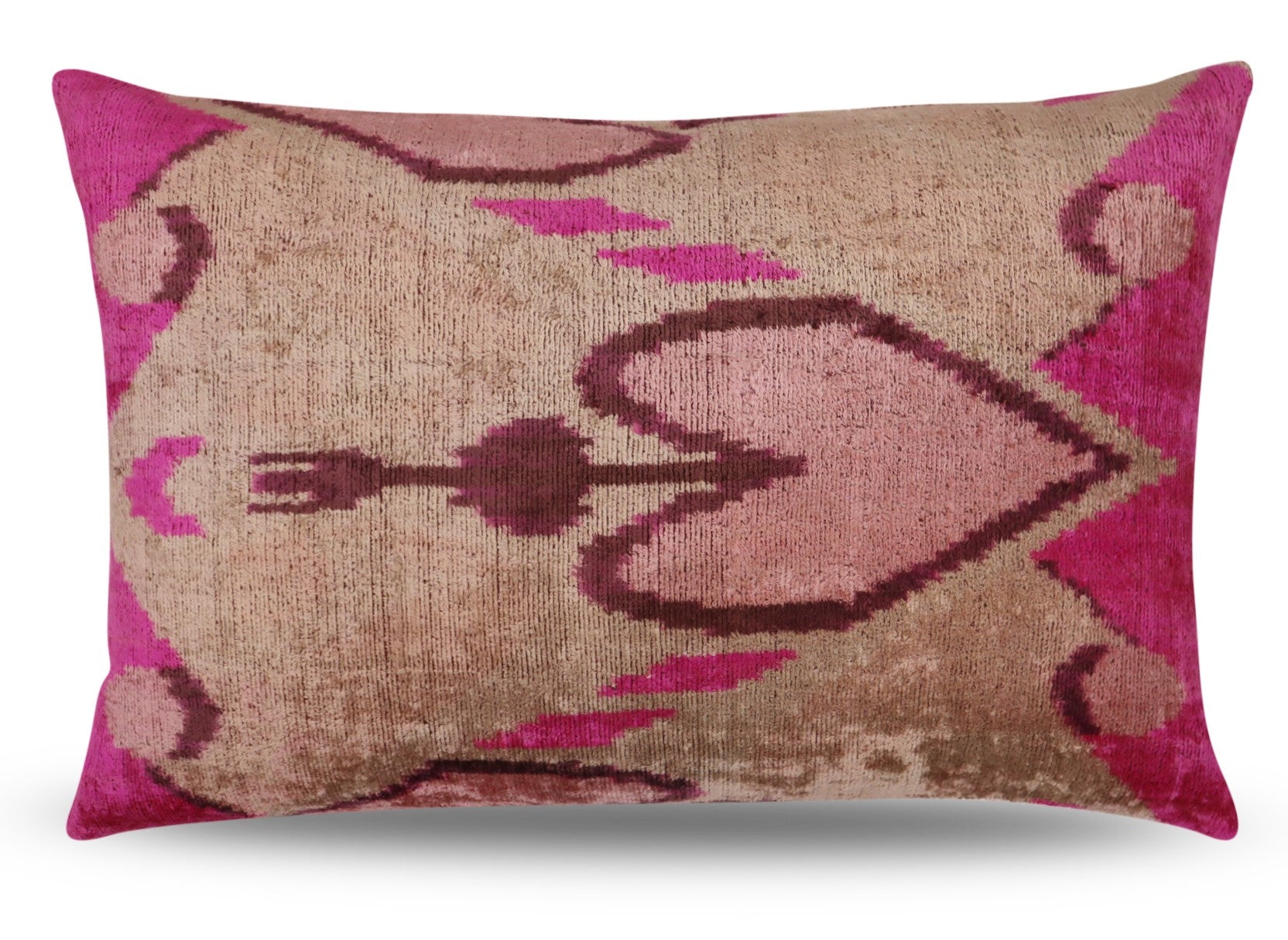 Canvello Luxury Decorative Earth Tones Pink Pillow With Down Insert- 16x24 in-0