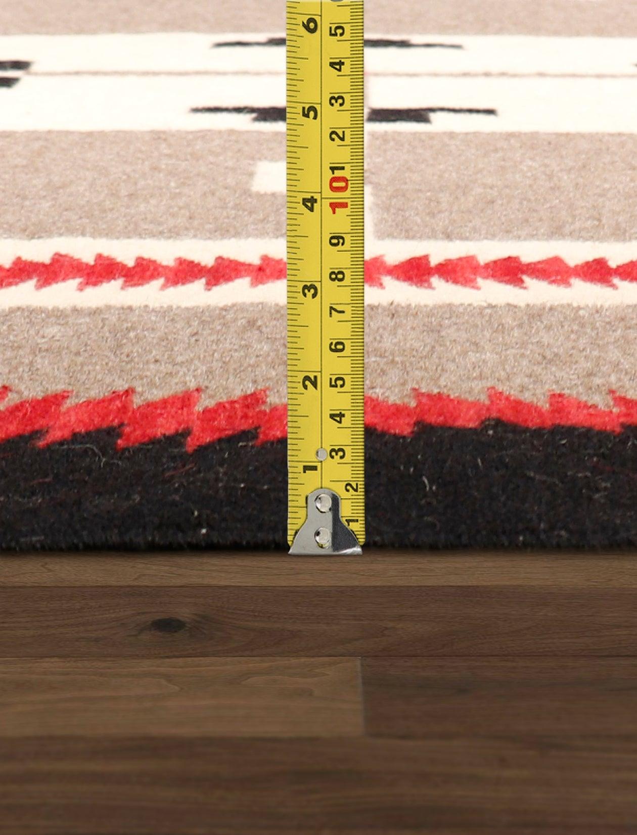 Canvello Navajo Style Hand-Woven Wool Mocha Area Rug- 8'2" X 9'10"-4