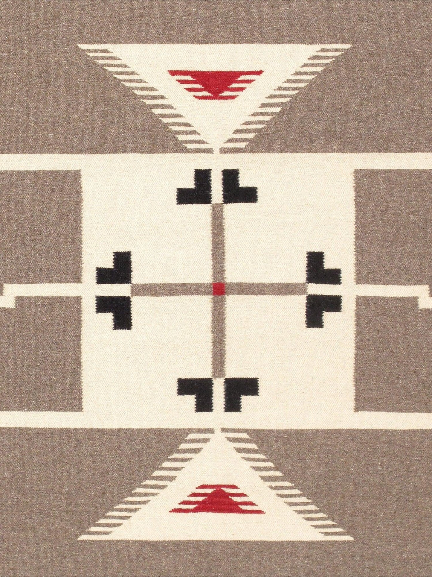 Canvello Navajo Style Hand-Woven Wool Mocha Area Rug- 8'2" X 9'10"-1