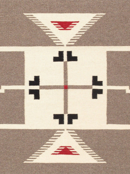 Canvello Navajo Style Hand-Woven Wool Mocha Area Rug- 8'2" X 9'10"-1