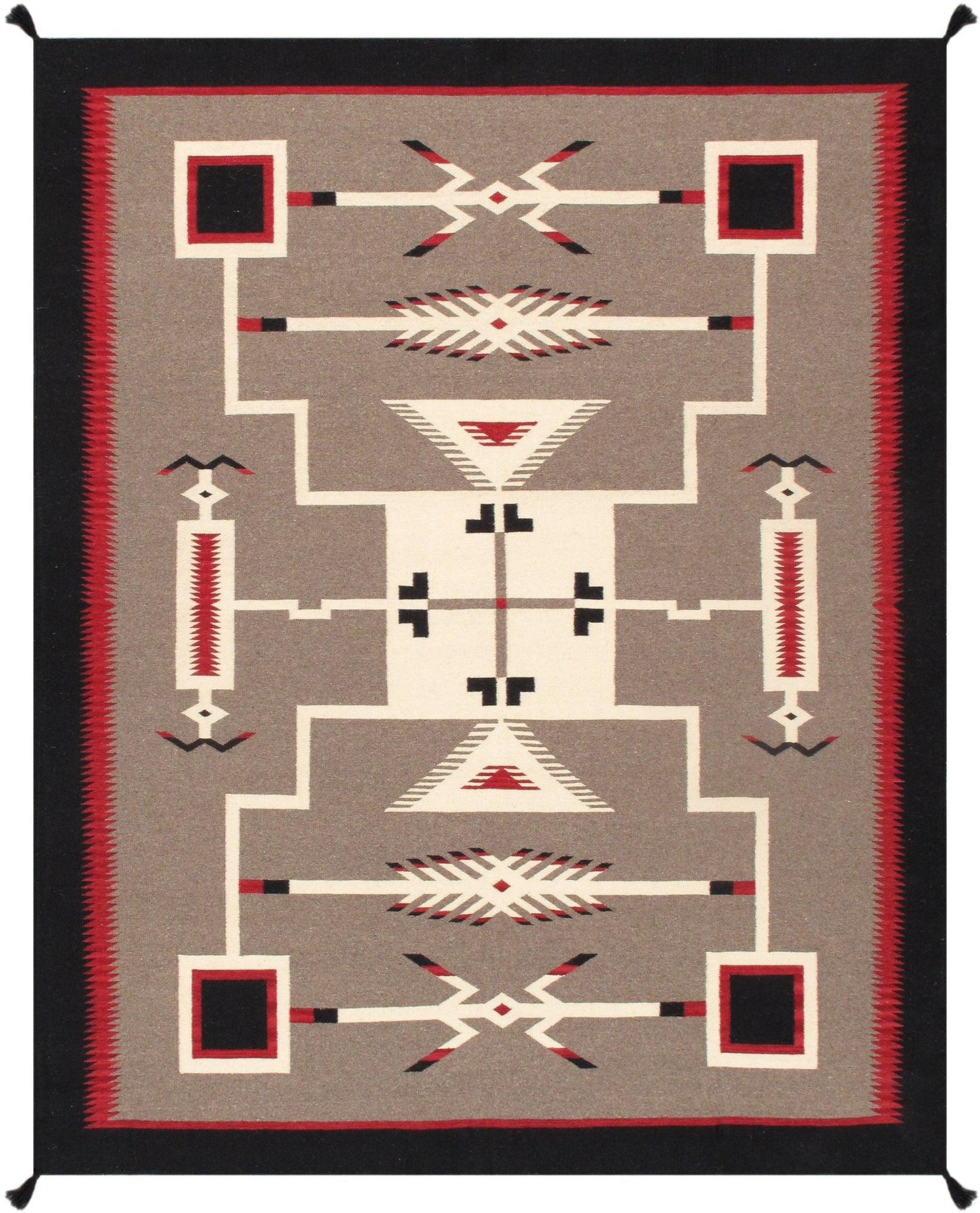 Canvello Navajo Style Hand-Woven Wool Mocha Area Rug- 8'2" X 9'10"-0