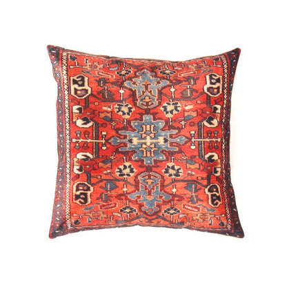 Canvello Rust Silkroad Heriz Velvet Pillow 16' X 16'-0
