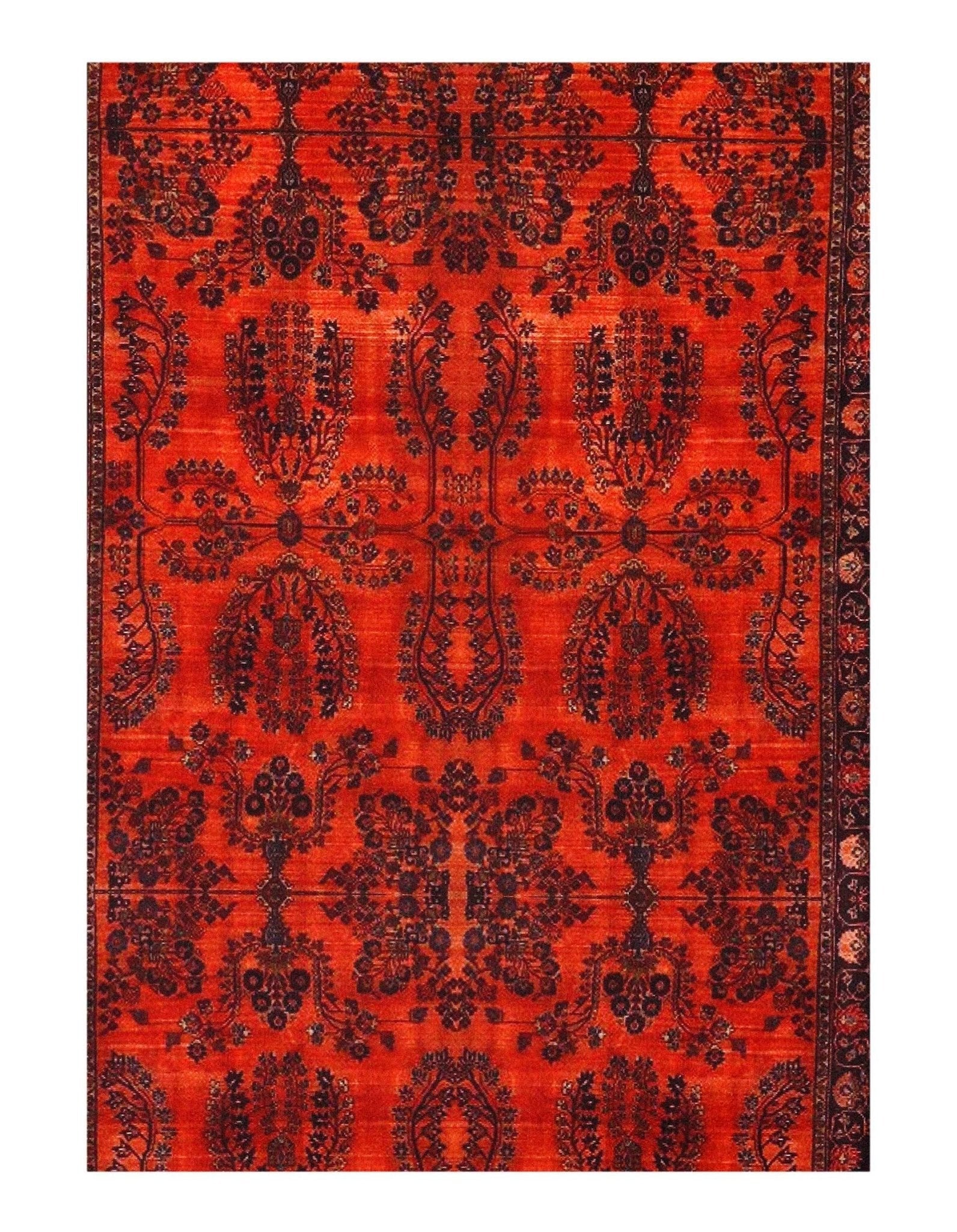 Canvello Sarouk Design Velvet table cloth - 1'7'' X 4'5''-1