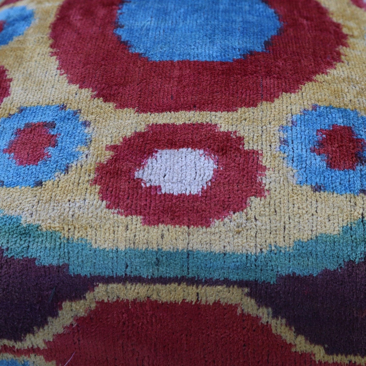 Canvello Silk Velvet Gold Blue Red Pillows - 16x16 in-1