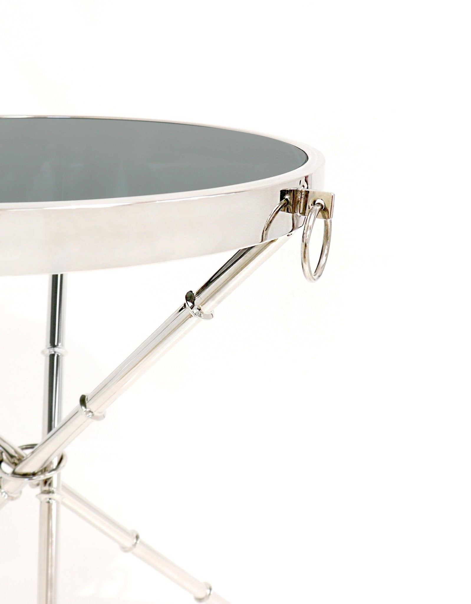 Canvello Steel & Glass Side Table - Silver-2