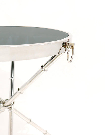 Canvello Steel & Glass Side Table - Silver-2