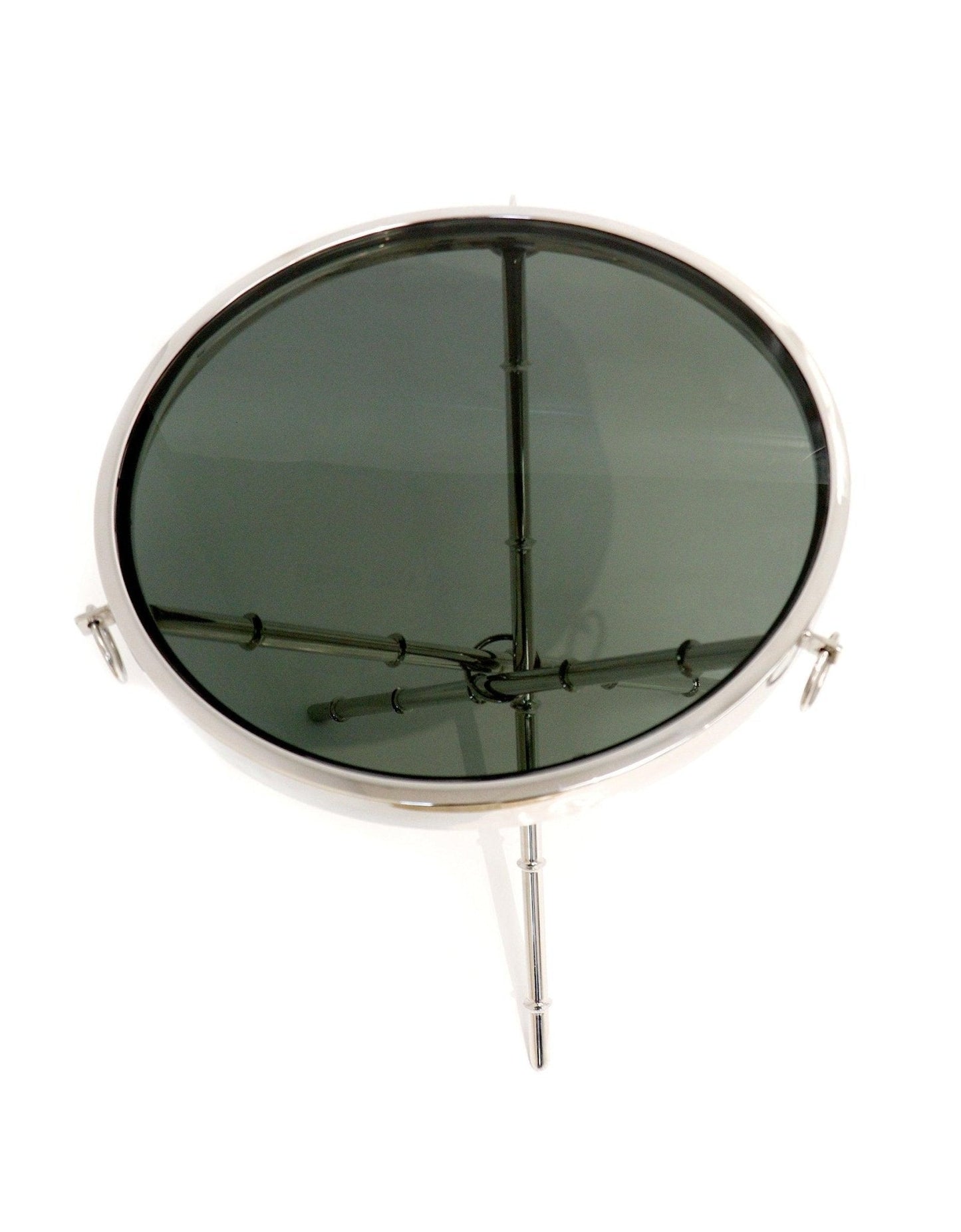 Canvello Steel & Glass Side Table - Silver-1