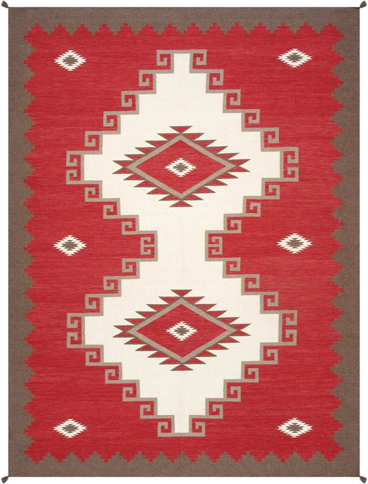 Canvello Tuscany Reversible Wool Ivory Area Rug- 9'1'' X 12' 2''-0