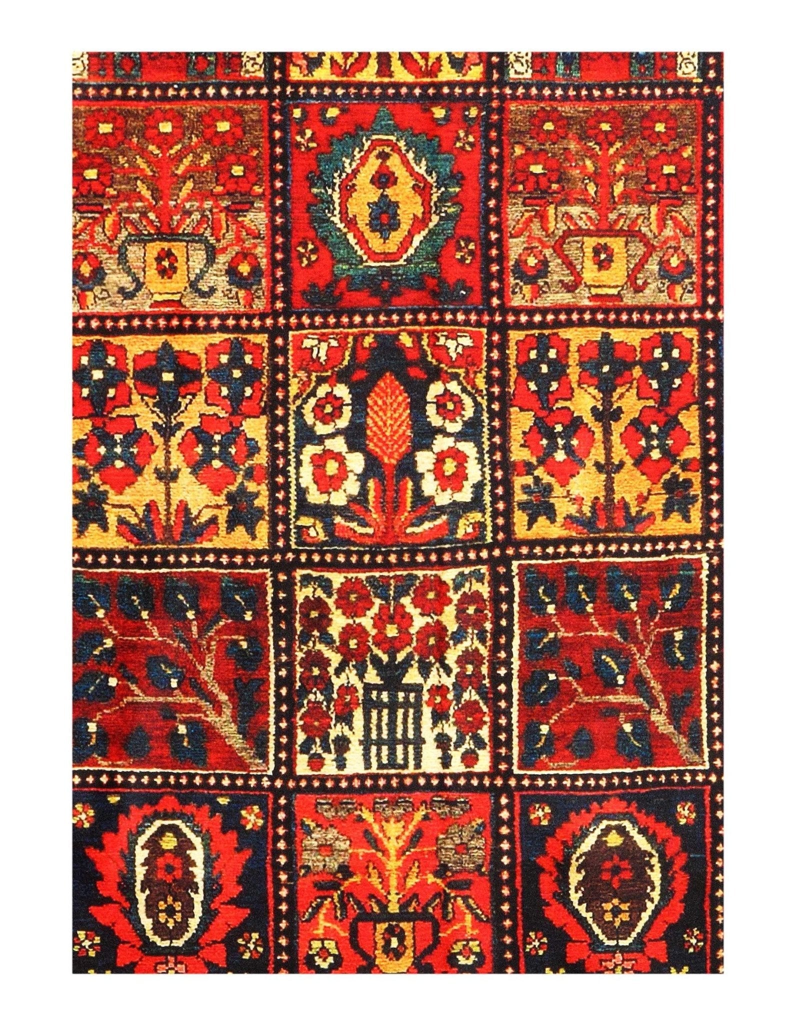 Canvello Vintage Bakhtairi Design Velvet table Cloth - 3' X 3'-1