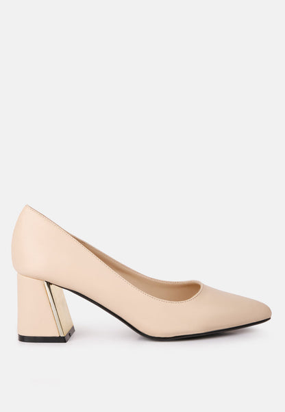 Casey Metallic Detail Block Heel Pumps By RAG-6