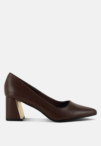 Casey Metallic Detail Block Heel Pumps By RAG-5