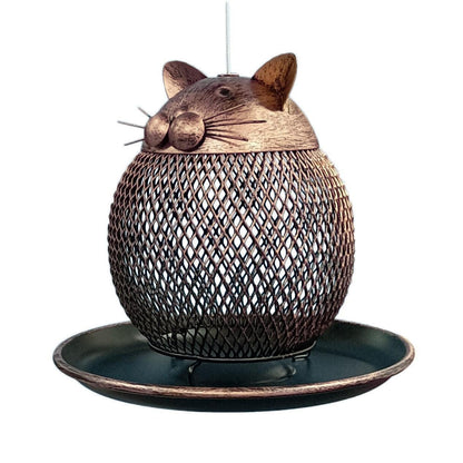 Cat Haven Bird Feeder: Charming Handmade Outdoor Decor For Feathered Friends-2