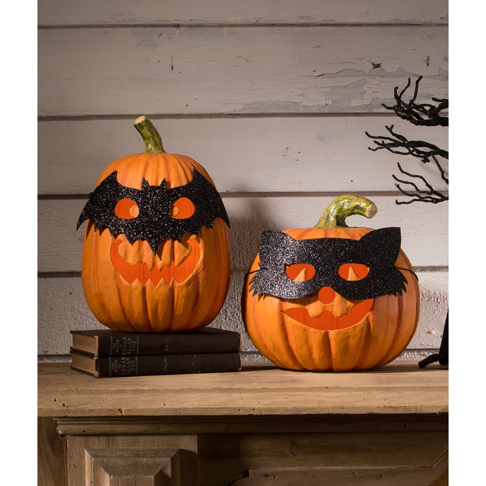 Cat Masquerade Pumpkin by Bethany Lowe Designs-4