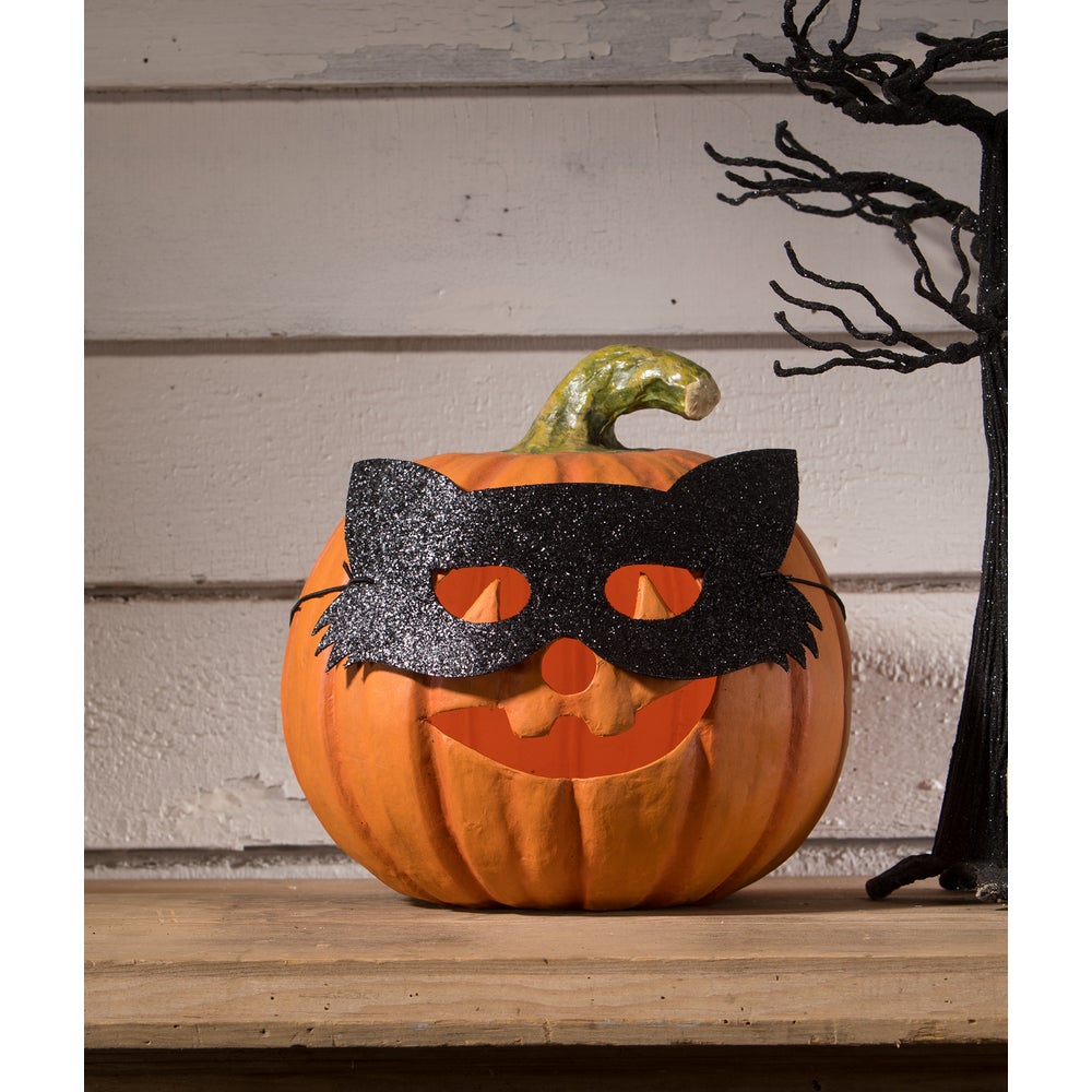Cat Masquerade Pumpkin by Bethany Lowe Designs-1