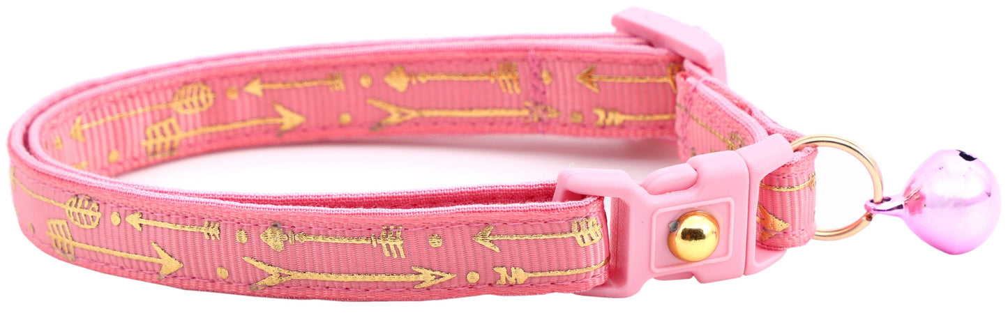Metallic Gold Arrows Breakaway Cat Collar-10