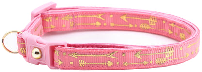 Metallic Gold Arrows Breakaway Cat Collar-34