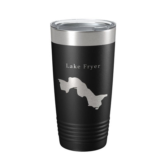 Lake Fryer Map Tumbler Travel Mug Insulated Laser Engraved Coffee Cup Texas 20 oz-0