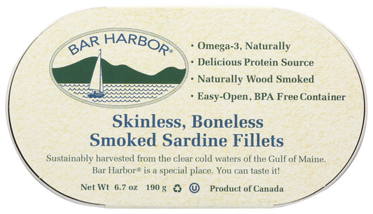 Bar Harbor Smoked Boneless Skinless Sardines (12x6.7 oz)-0