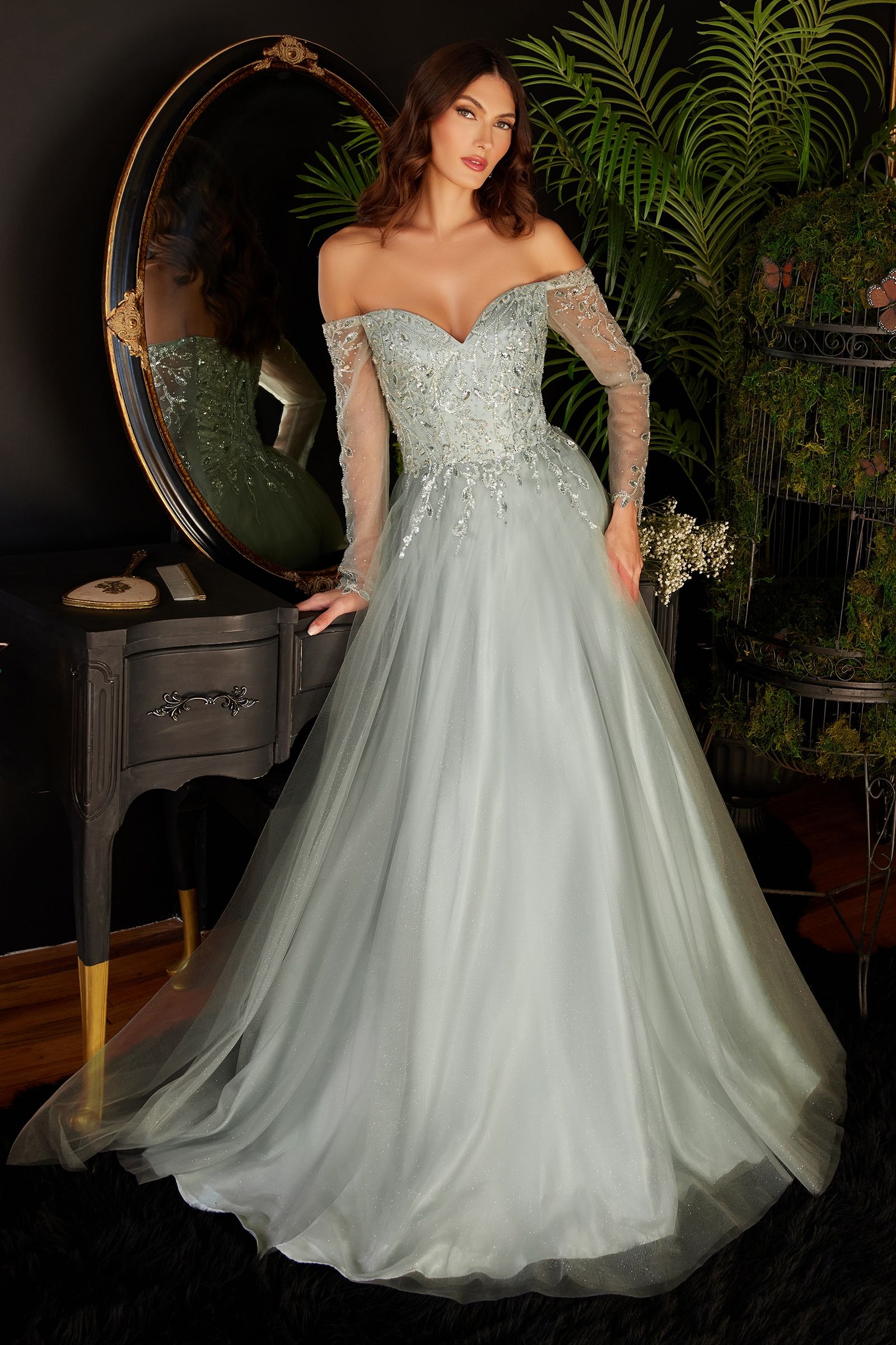 Off The Shoulder A-Line Dress-3