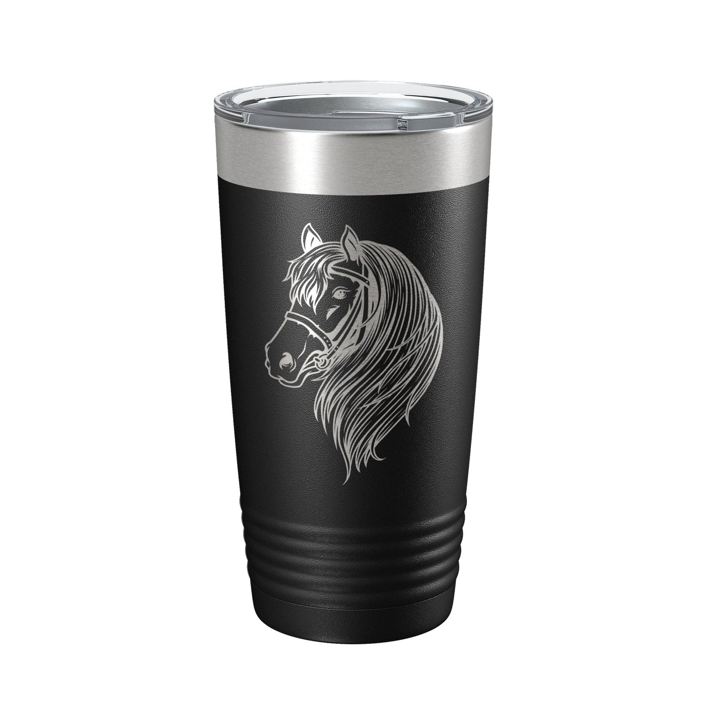 Horse Face Tumbler Horseback Rider Travel Mug Equestrian Gift Insulated Laser Engraved Coffee Cup Horse Lover Farmer 20 oz-0