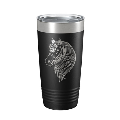 Horse Face Tumbler Horseback Rider Travel Mug Equestrian Gift Insulated Laser Engraved Coffee Cup Horse Lover Farmer 20 oz-5
