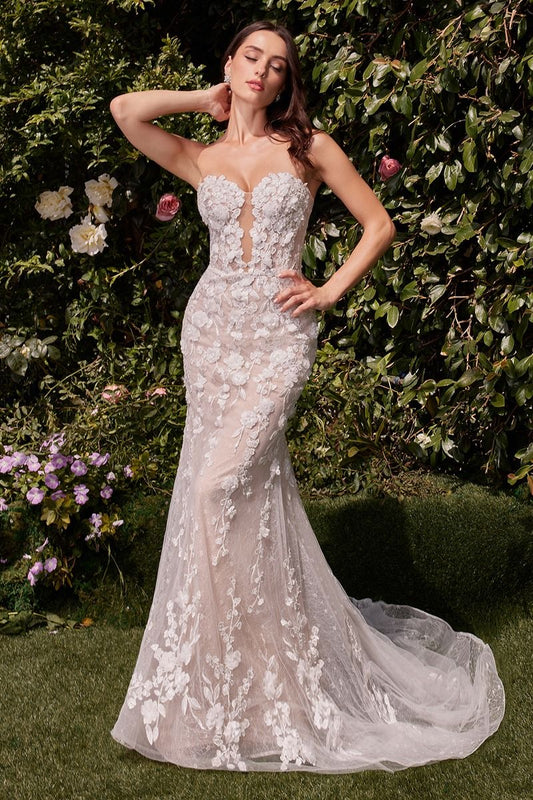 Fit & Flare Lace Contrast Bridal Gown-0