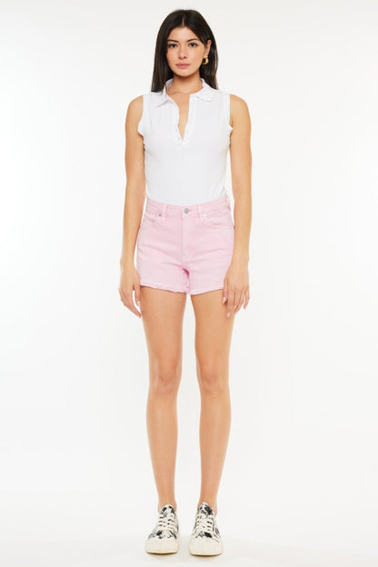 Kancan Raw Hem High Waist Denim Shorts-3