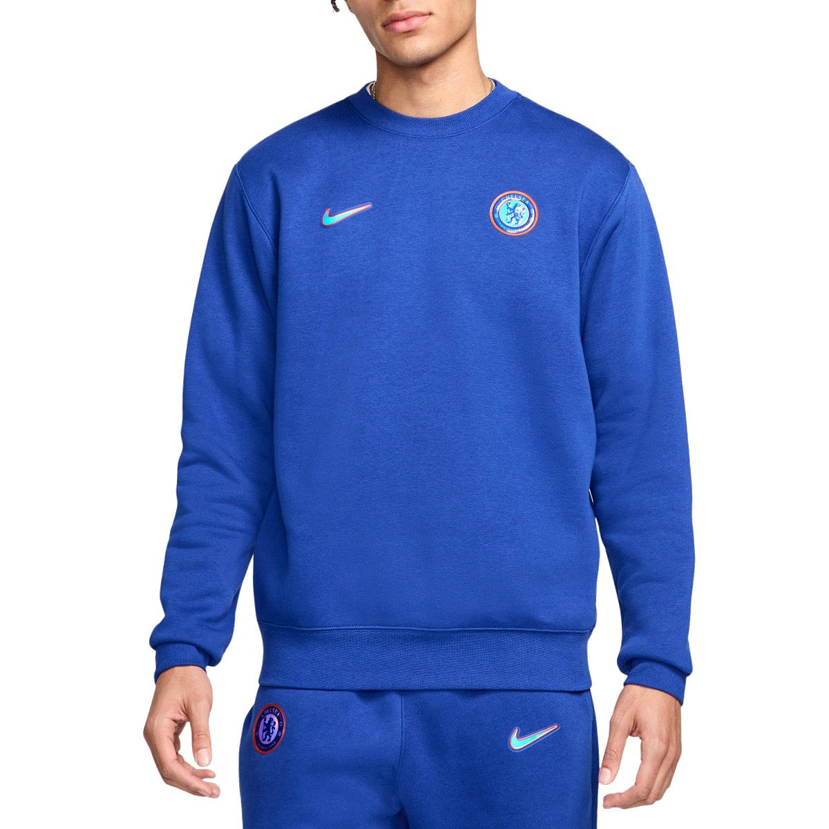 Chelsea FC Casual Crew fleece presentation tracksuit 2024/25 blue - Nike-0