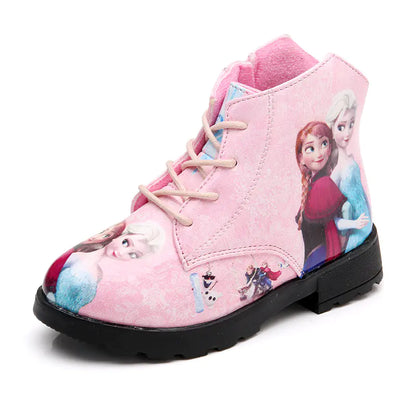 Frozen Princess Cotton Boots for Girls, Cartoon Snow Boots