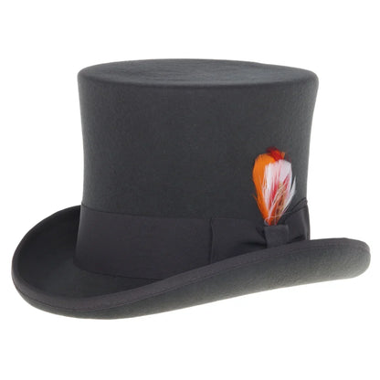 Charcoal Wool Top Hat-0