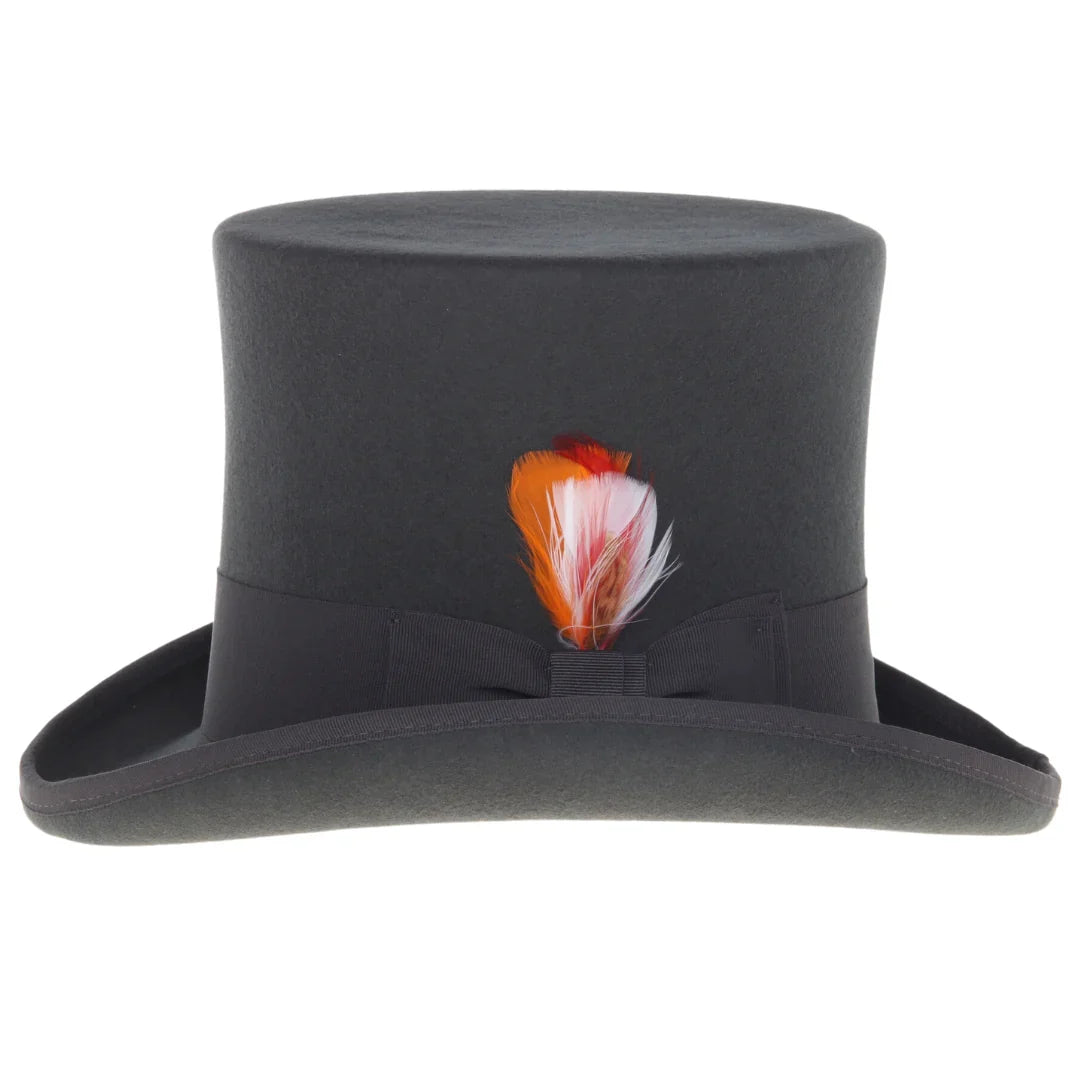 Charcoal Wool Top Hat-1