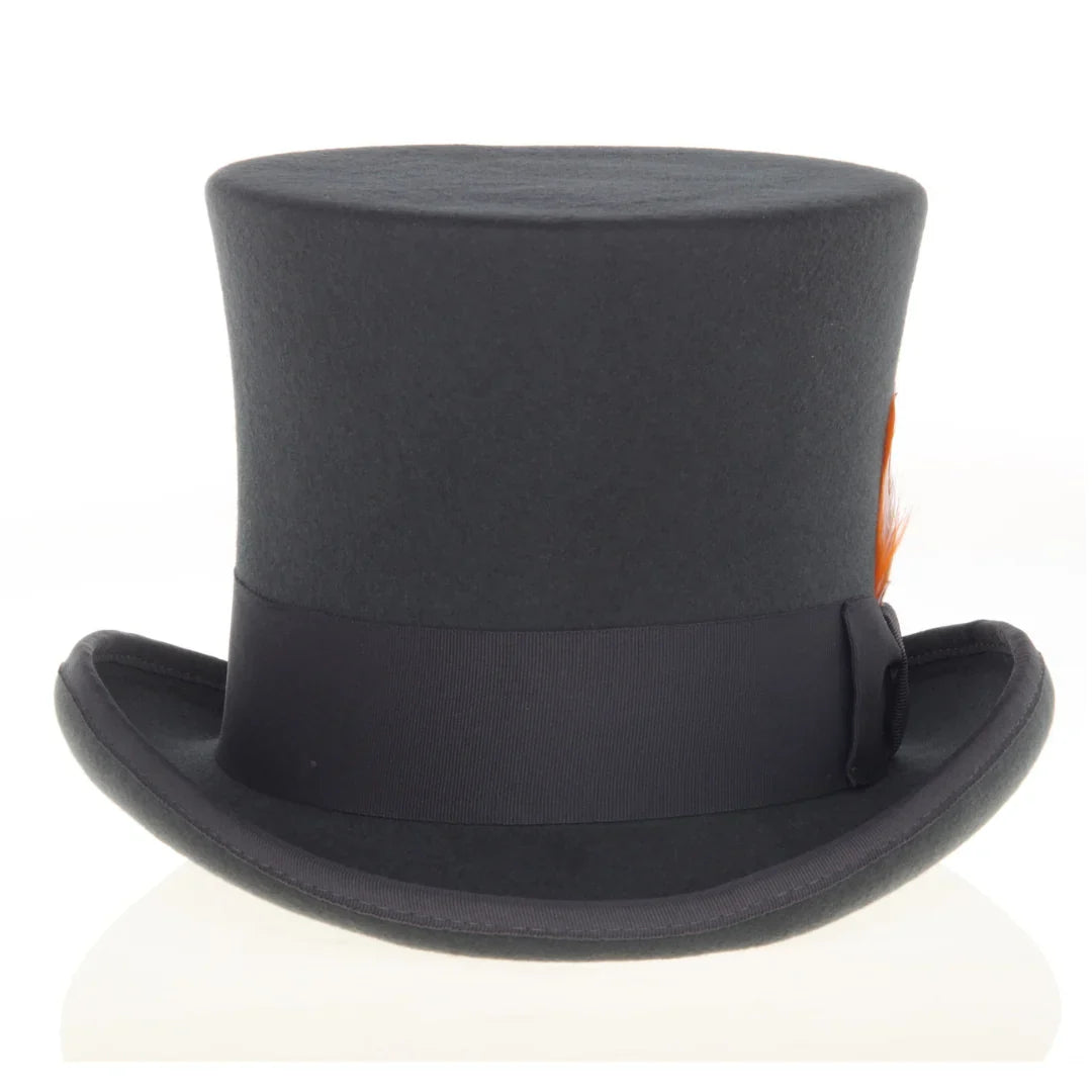 Charcoal Wool Top Hat-2