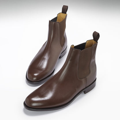 Brown Leather Chelsea Boots, Welted Leather Sole-1