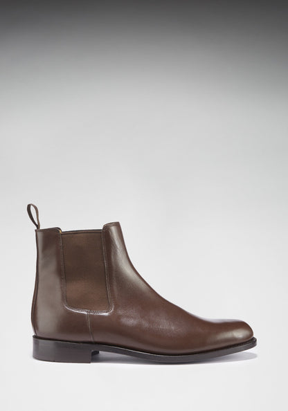 Brown Leather Chelsea Boots, Welted Leather Sole-2