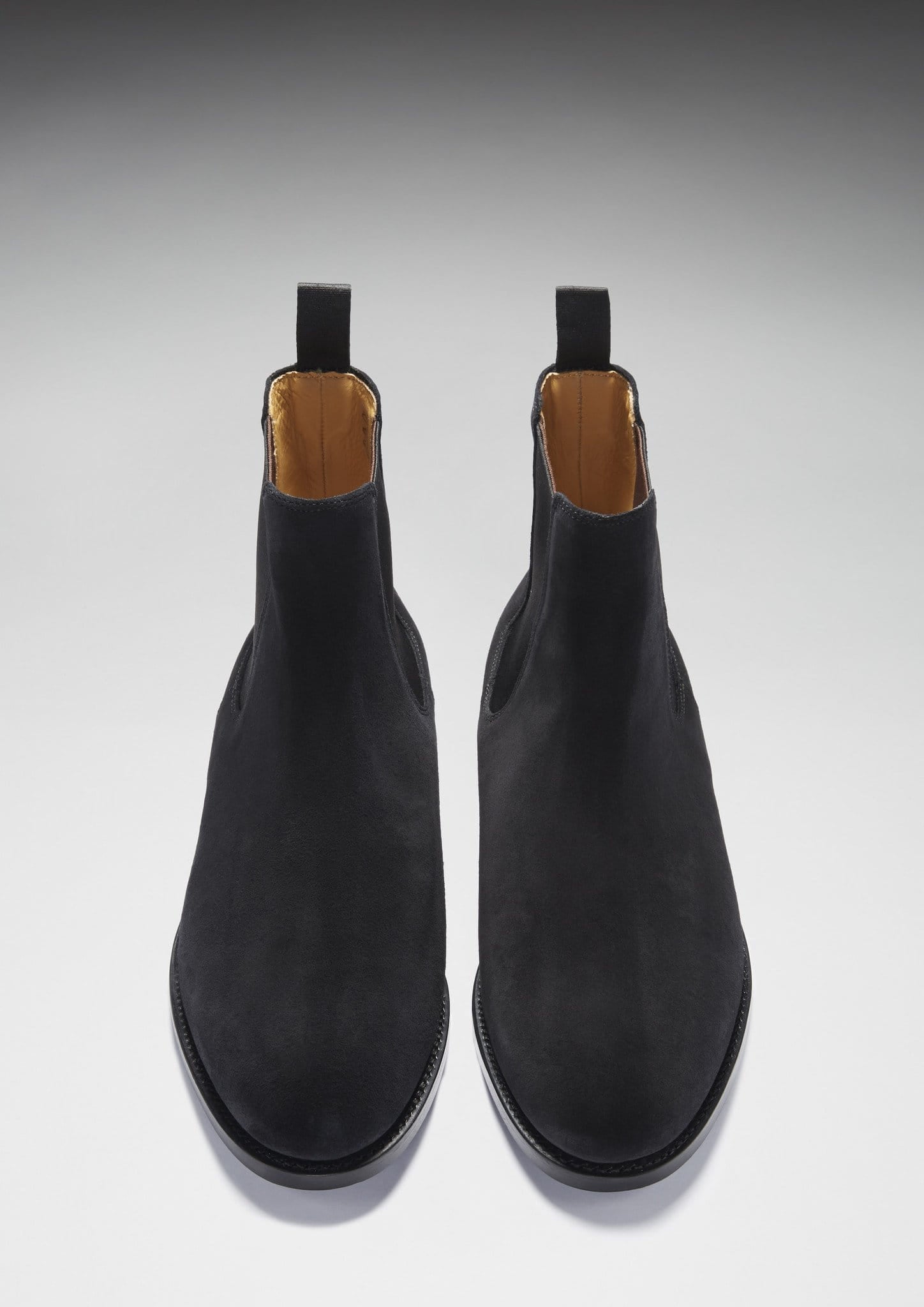 Black Suede Chelsea Boots, Welted Leather Sole-1