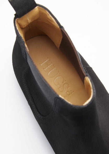 Black Suede Chelsea Boots, Welted Leather Sole-3