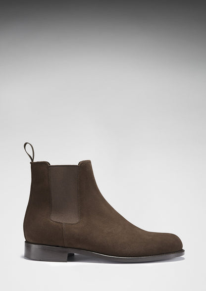 Brown Suede Chelsea Boots, Welted Leather Sole-2