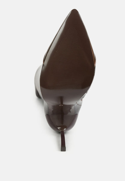 Chimes High Heel Patent Long Boots-1