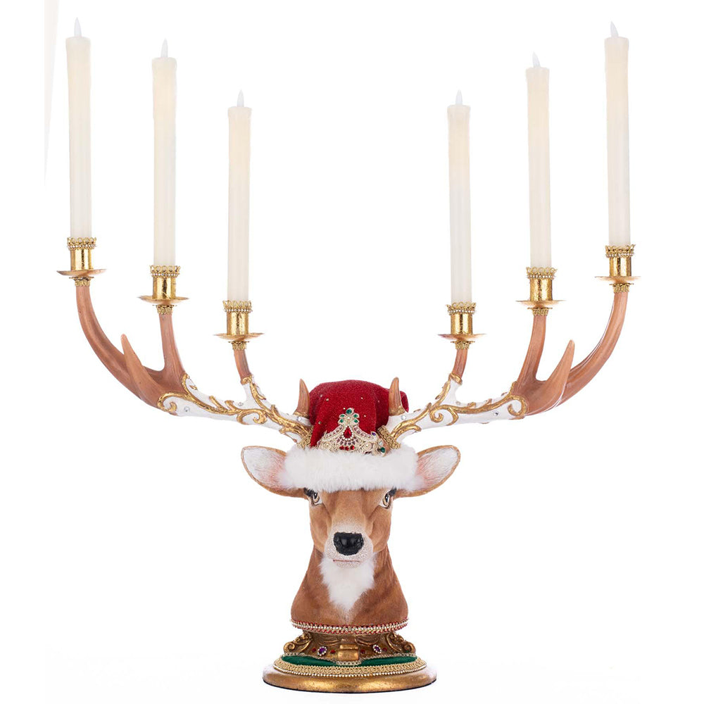 Christmas Ball Deer Head Candelabra by Katherine's Collection-0