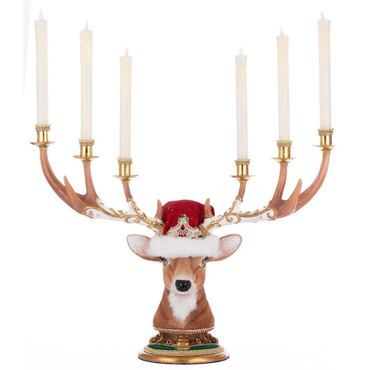 Christmas Ball Deer Head Candelabra by Katherine's Collection-0