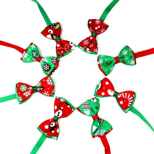 Christmas Pet Bow Ties - Festive Handmade Accessories For Dogs And Cats-0