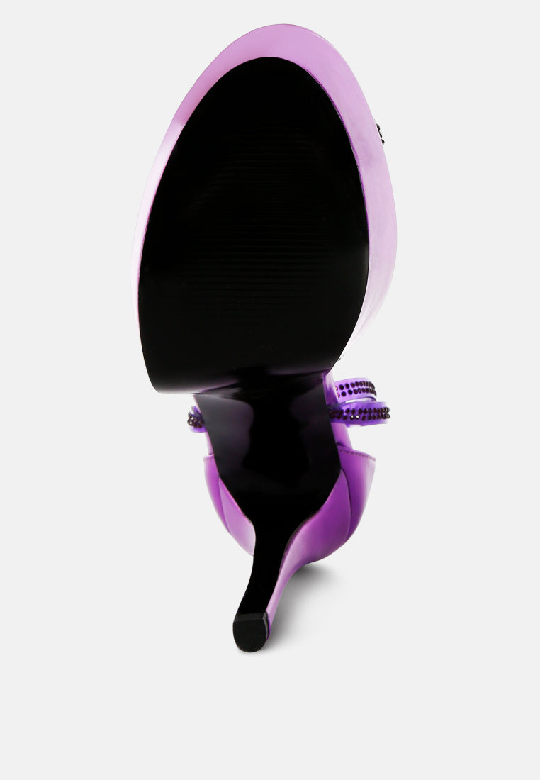 Cinderella Rhinestones Embellished Stiletto Platform Sandals-1