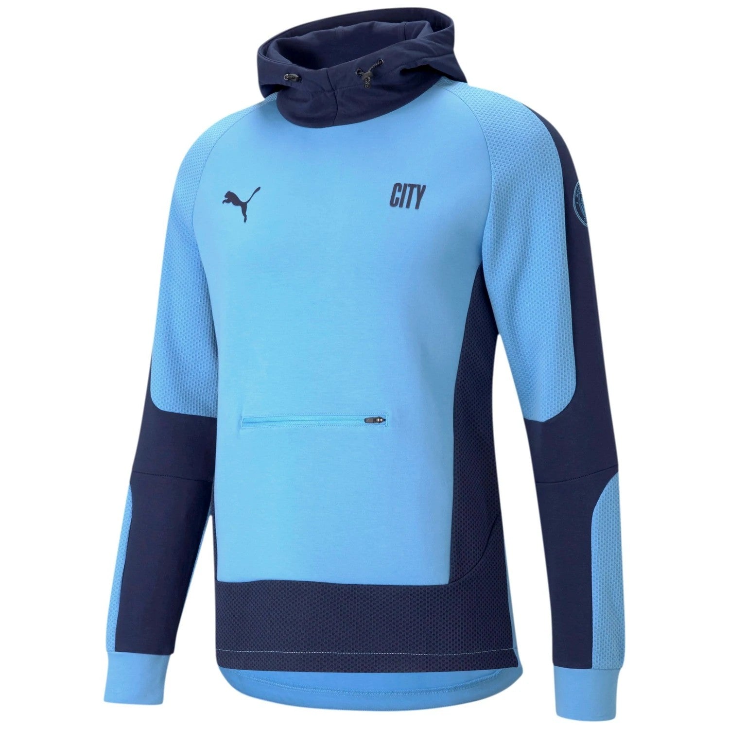 Manchester City Evostripe hooded presentation tracksuit 2021 light blue - Puma-2