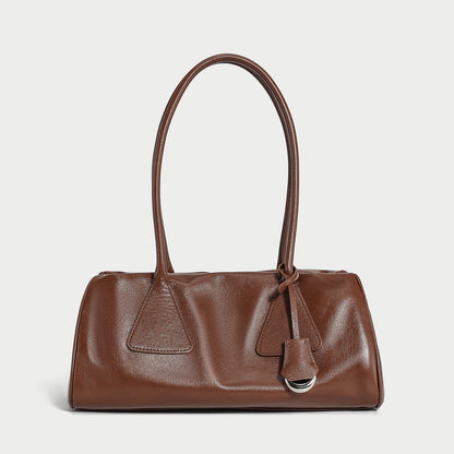 Classic Baguette Leather Shoulder Bag-5