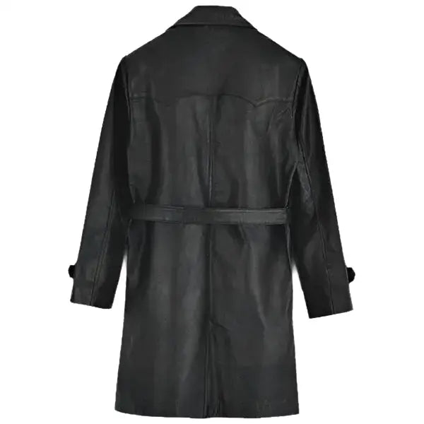 Classic Vintage Leather Trench Coat-1
